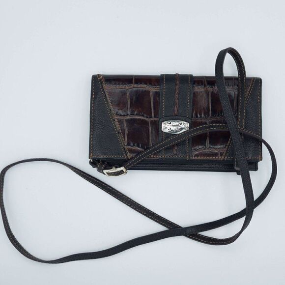 Brighton Crossbody Wallet/Organizer (Brown and Black) - Picture 1 of 4